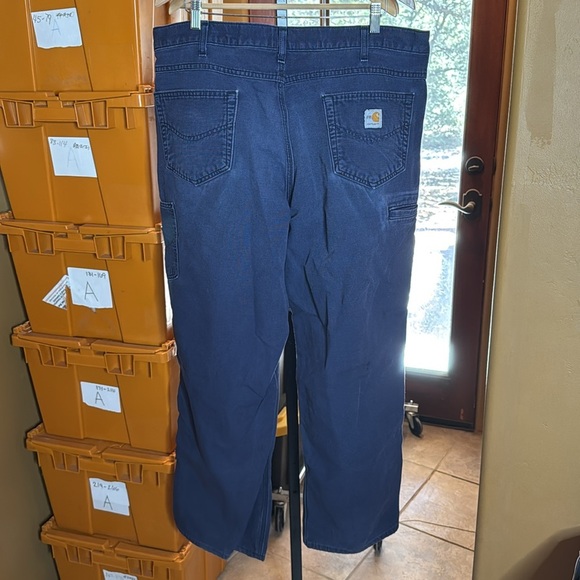 CARHARTT FLAME-RESISTANT FORCE RELAXED FIT RIPSTOP UTILITY WORK PANT NAVY 40x32 - Picture 7 of 12